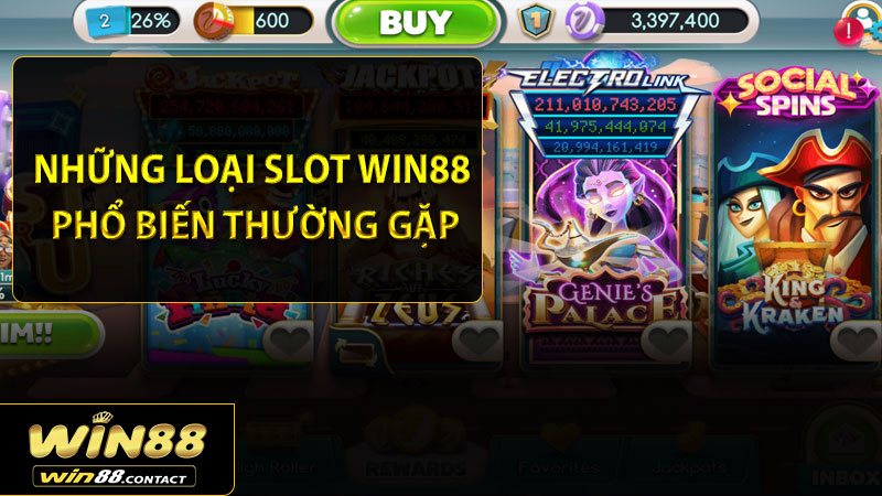 Những loại Slot Win88 phổ biến thường gặp